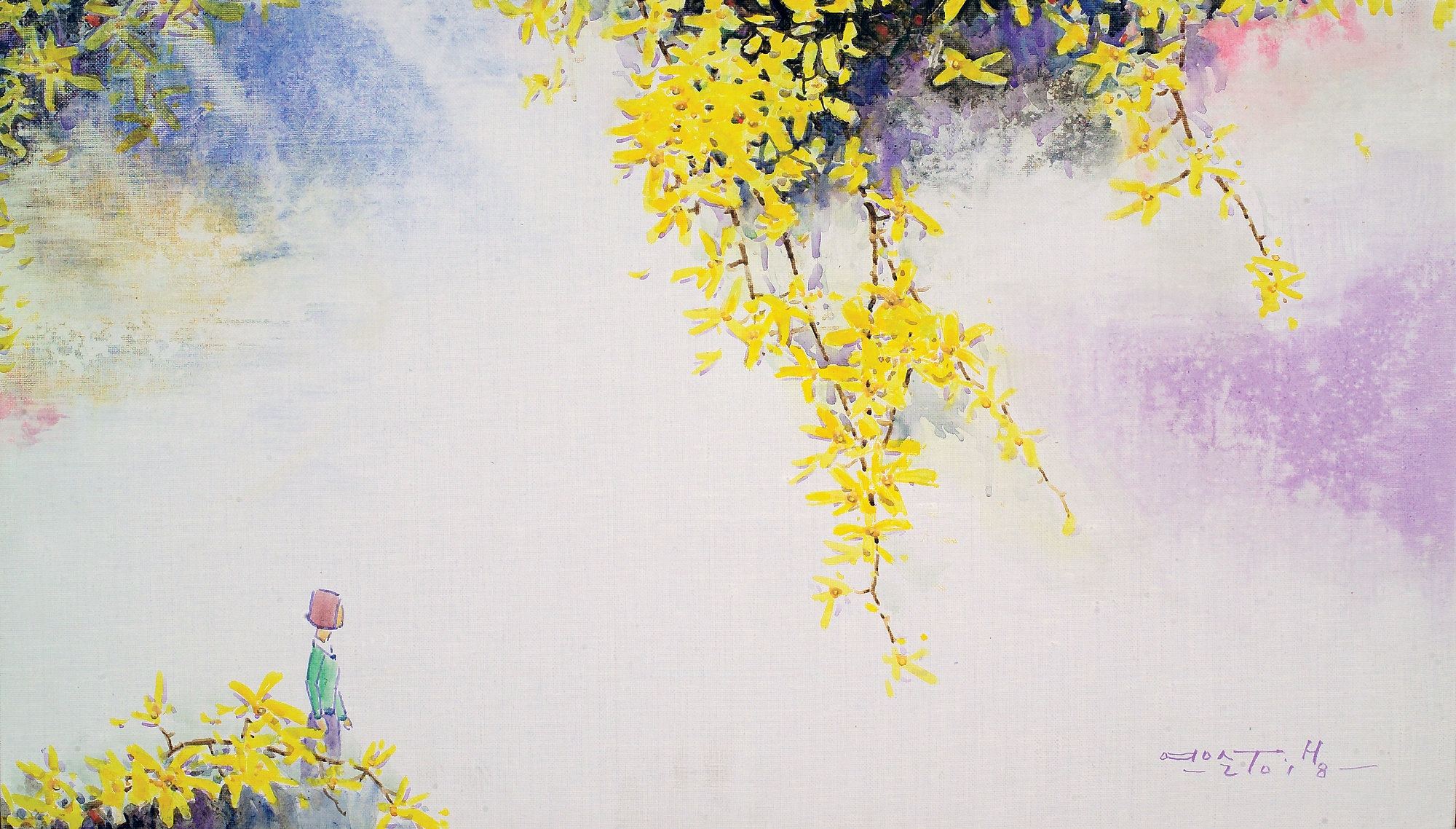 아름다운 기억-개나리 _ 80X50cm _acrylic on canvas
