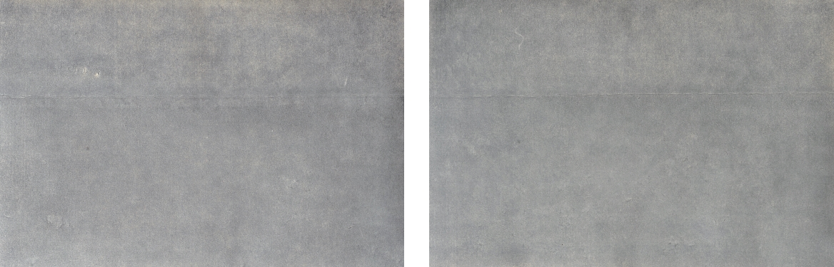 흔적, 45×66cm×2, 한지에 청먹, 탁본기법
