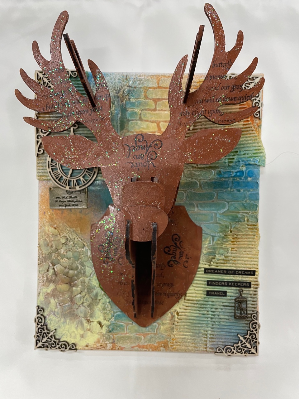 최문석_믹스 미디어 사슴 액자